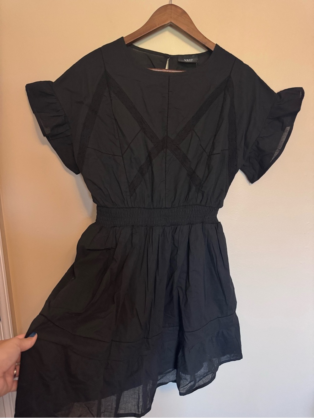 VICI Collection Lovers Kiss Ruffle Poplin Mini Dress